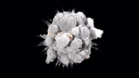 An explosion on a black background and alpha channel 4k video 動画素材 74923070