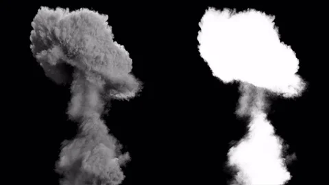 An explosion on a black background and alpha channel 4k video Stock Footage