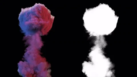 An explosion on a black background and alpha channel 4k video Vidéo 74924282