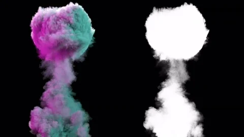 An explosion on a black background and alpha channel 4k video Vidéo 74924321