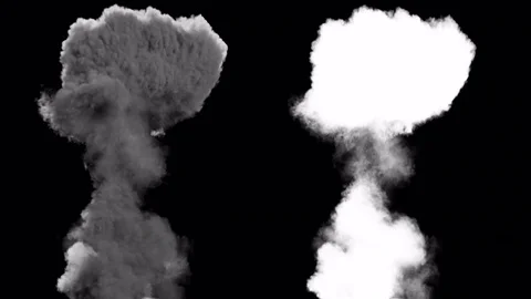 An explosion on a black background and alpha channel 4k video Stock Footage 74924363