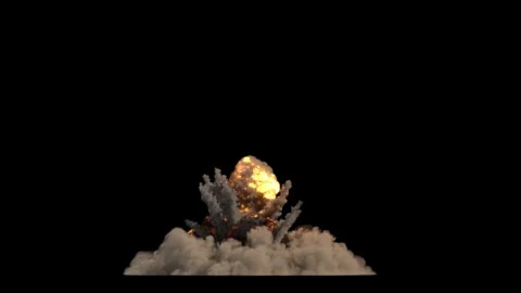 Explosion on black bakground Stock Footage 133357249