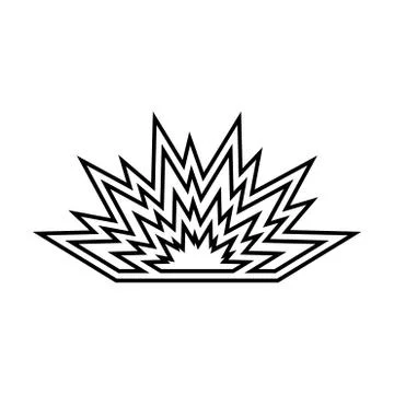 Explosion black icon . Illustrazione stock