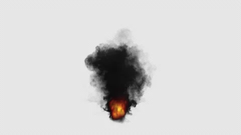 Explosion with Black Smoke Stock Footage 145181848