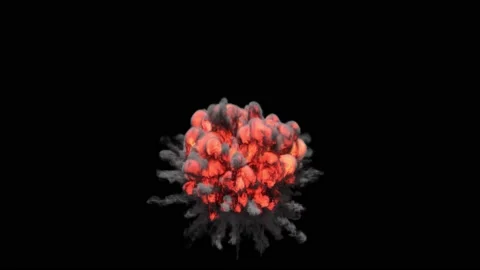 Explosion blast effect on black background in 4k UHD render. Stock Footage 156023414