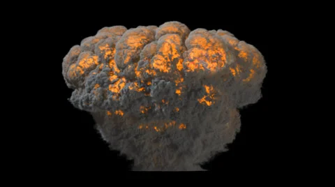 Explosion blast mushroom VFX element with Alpha channel matte Vídeos de archivo 33783811