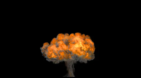 Explosion blast mushroom VFX element with Alpha channel matte Vídeos de archivo 33784521