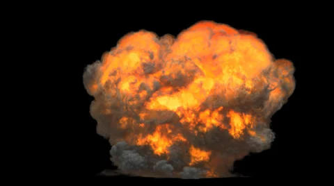 Explosion blast mushroom VFX element with Alpha channel matte Vídeos de archivo 33979695