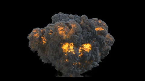 Explosion blast mushroom VFX element with Alpha channel matte Vídeos de archivo 33993192