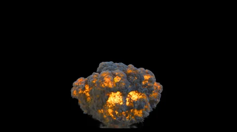 Explosion blast mushroom VFX element with Alpha channel matte Vídeos de archivo 34012266