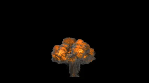 Explosion blast mushroom VFX element with Alpha channel matte Vídeos de archivo 34013720
