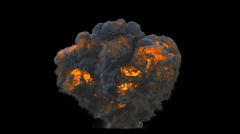 Explosion blast mushroom VFX element with Alpha channel matte Vídeos de archivo 34020834