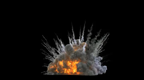 Explosion blast VFX element with Alpha channel matte Stock Footage