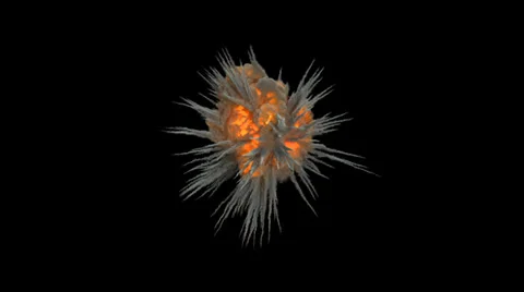 Explosion blast VFX element Top View with Alpha channel matte Vídeos de archivo 33981350