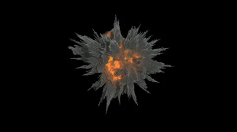 Explosion blast VFX element Top View with Alpha channel matte Vídeos de archivo 33984969