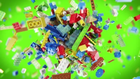 Explosion of blocks for children Stock Footage 264879904