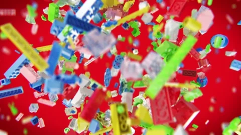 Explosion of blocks for children Stock Footage 264879905