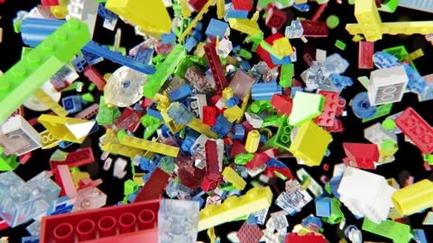 Explosion of blocks for children Video stock 264879906
