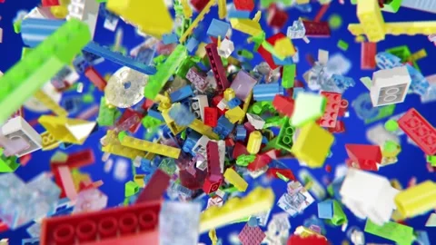Explosion of blocks for children Stock Footage 264879922