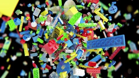 Explosion of blocks for children Stock Footage 265666515