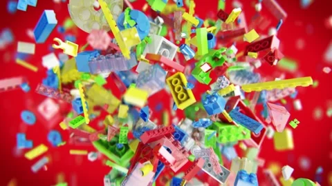 Explosion of blocks for children Stock Footage 265666525