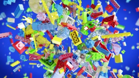 Explosion of blocks for children Stock Footage 265666581