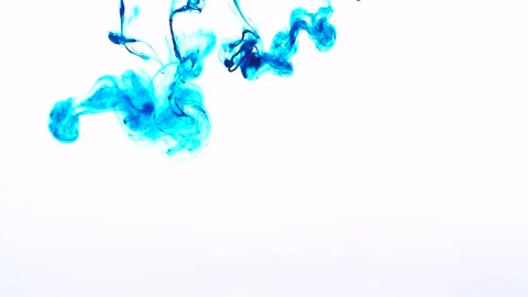 Explosion of blue paint in clear water. Slow motion Видео 242507141