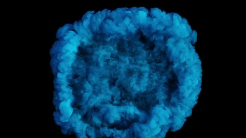 Explosion of Blue Smoke Slow Motion Abstract Background Vídeo Stock 150753268