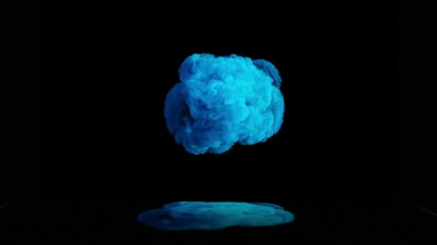 Explosion of Blue Smoke Slow Motion Abstract Background Stock Footage 150888916