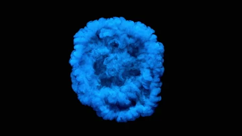 Explosion of Blue Smoke Slow Motion Abstract Background Stock Footage 151346287