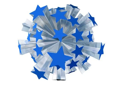 Explosion of blue stars Stock Illustration