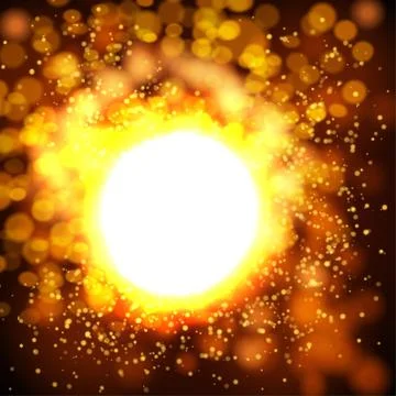 Explosion bokeh gold background Stock Illustration