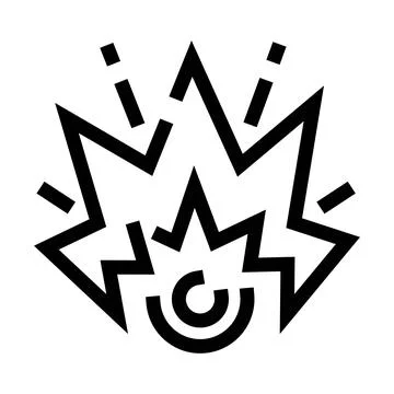 Explosion bomb blast icon representing danger and destruction Stock Illustration