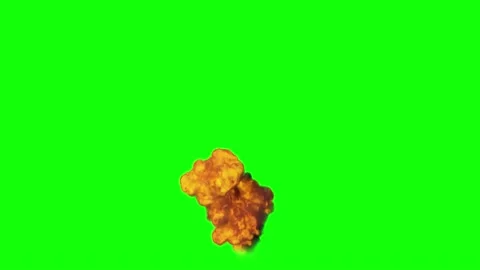 Explosion bomb effect fire effect on green screen Stock Footage 136503693