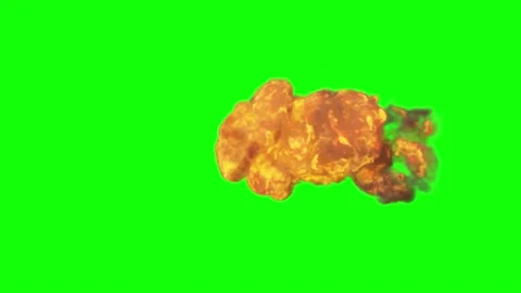 Explosion bomb effect fire effect on green screen Stock Footage 136504750
