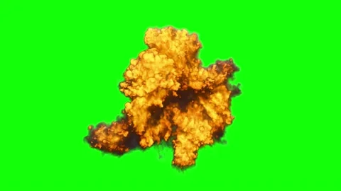 Explosion bomb effect fire effect on green screen Stock Footage 136601665