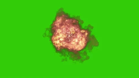 Explosion bomb fire bomb green screen bomb explosion effect fire effect green Stock Footage