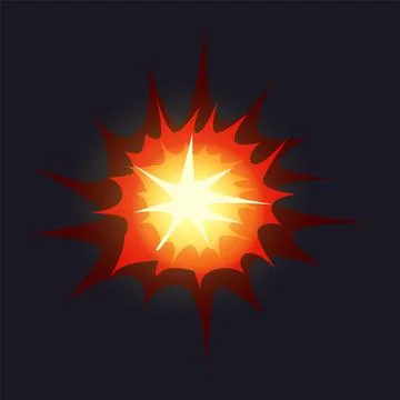 Explosion. Bomb frame for text. Military symbol. Weapon dynamite boom sign. C Stock Illustration