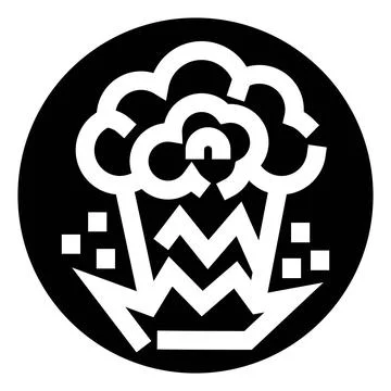 Explosion bomb mushroom cloud icon vector illustration Stock Illustration