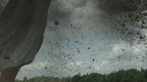The explosion of the bomb. The wounded girl falls to the ground. Video stock 68605965