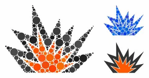 Explosion boom Composition Icon of Circles Stock Illustration