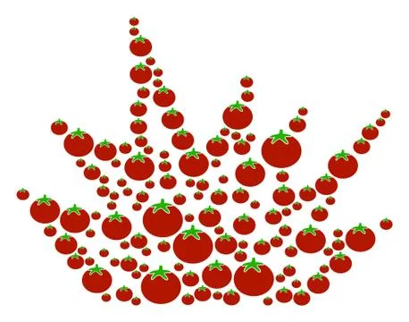 Explosion Boom Composition of Tomato Stock Illustration