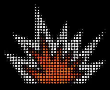 Explosion Boom Halftone Icon Stock Illustration
