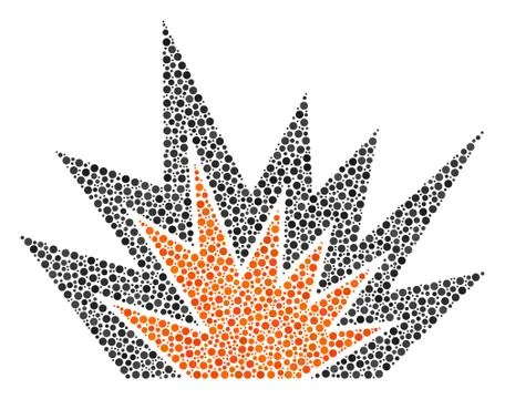 Explosion Boom Mosaic of Small Circles Stock Illustration