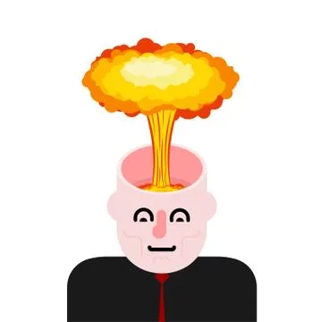 Explosion of brain. Open head. Vector illustration Stock Illustration