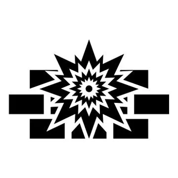 Explosion brick wall icon black color vector illustration flat style image Stock Illustration