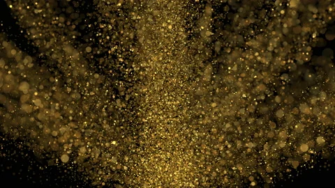 Explosion of bright gold sequins Stock Footage 133031585
