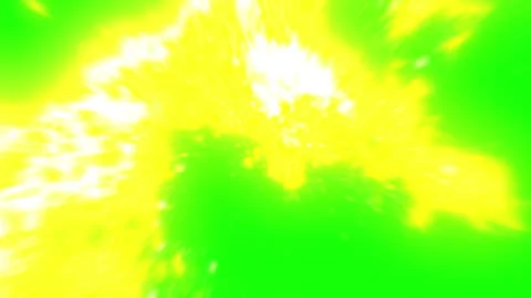 Explosion with bright green and yellow flames. High-energy blast with vibrant Vídeos de archivo 340118759