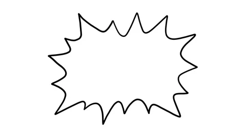 Explosion bubble doodle, loopable line animation on a white background Stock Footage 251871457