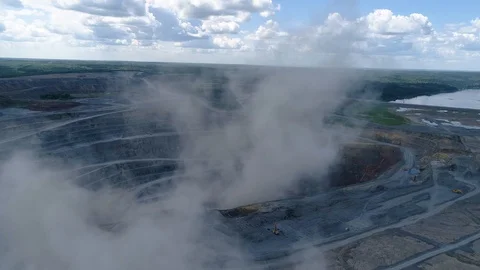 Explosion in career on extraction of ore Stock-Footage 96475282